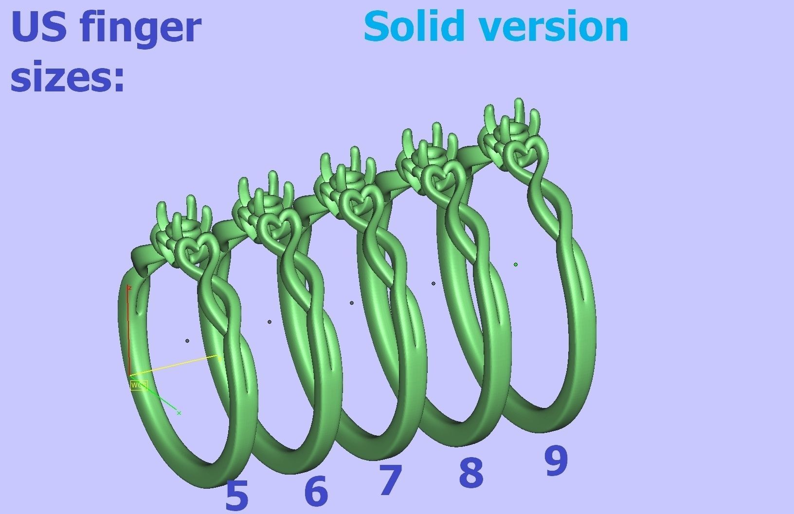 Diamond Heart Engagement ring 3mm Round Gem 3D print model_6