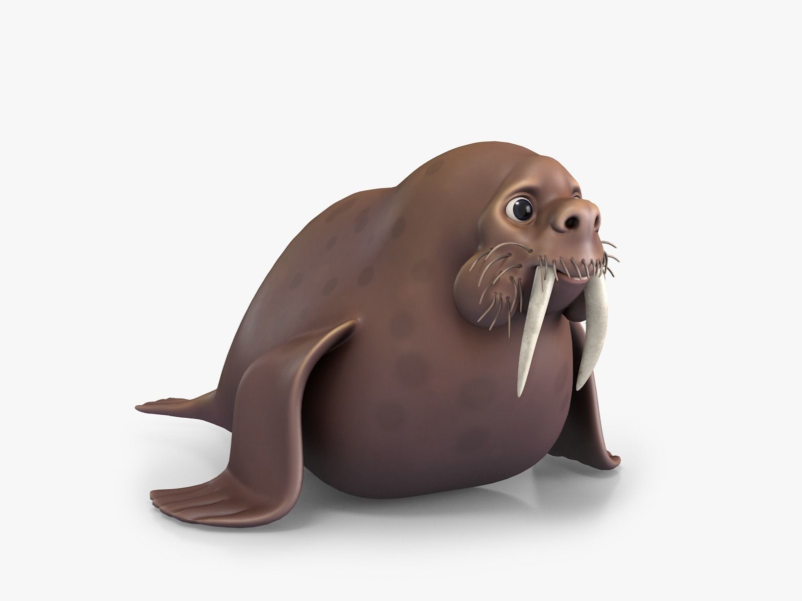 Cartoon Small Walrus  Low-poly 3D model_0