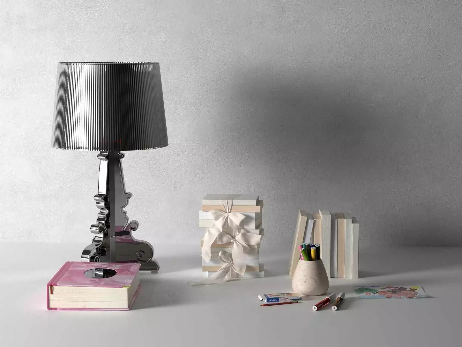 Bourgie Lamp Book and Drawing Accessories 3D model_0