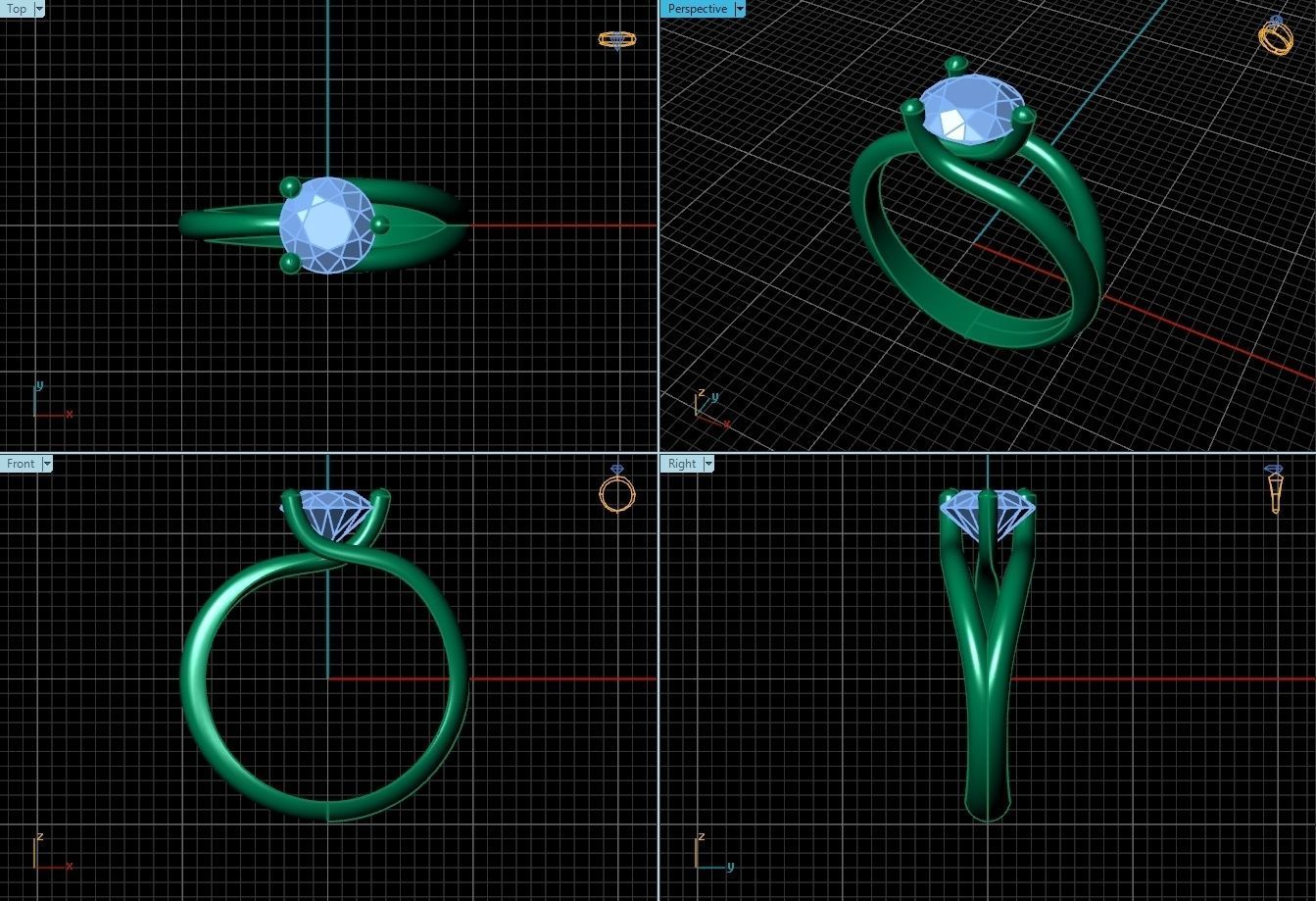 Ring R0092 3D print model_2