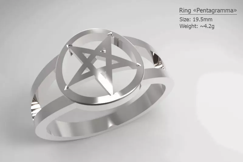 Ring Pentagram 3D print model_0