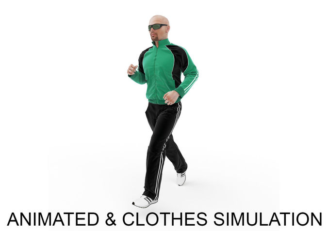 Sports man jog 3D model