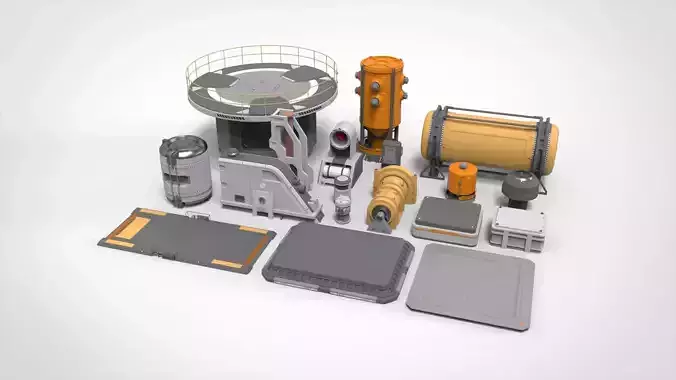 sci-fi Architecture kitbash 34 3D model