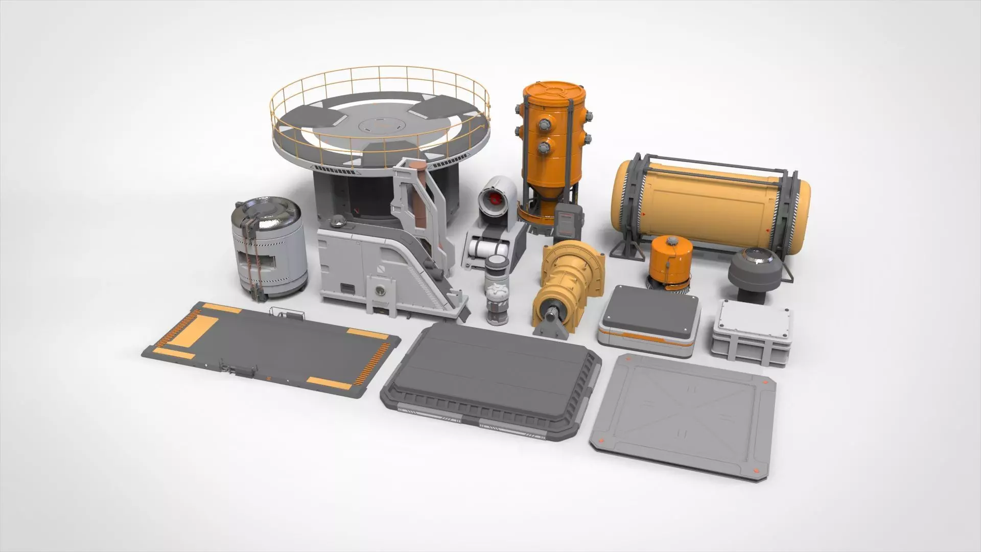 sci-fi Architecture kitbash 34 3D model_0