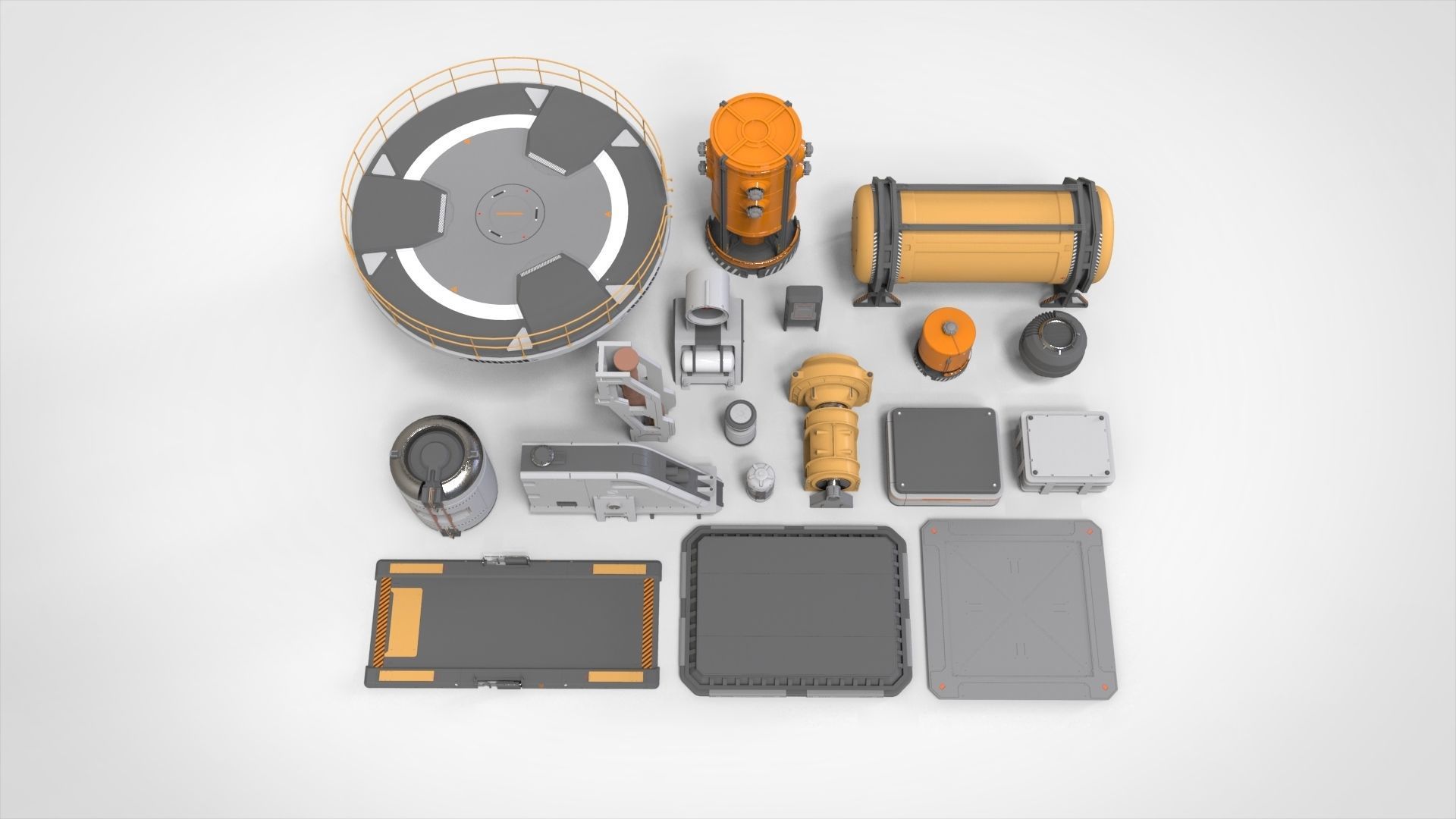 sci-fi Architecture kitbash 34 3D model_2