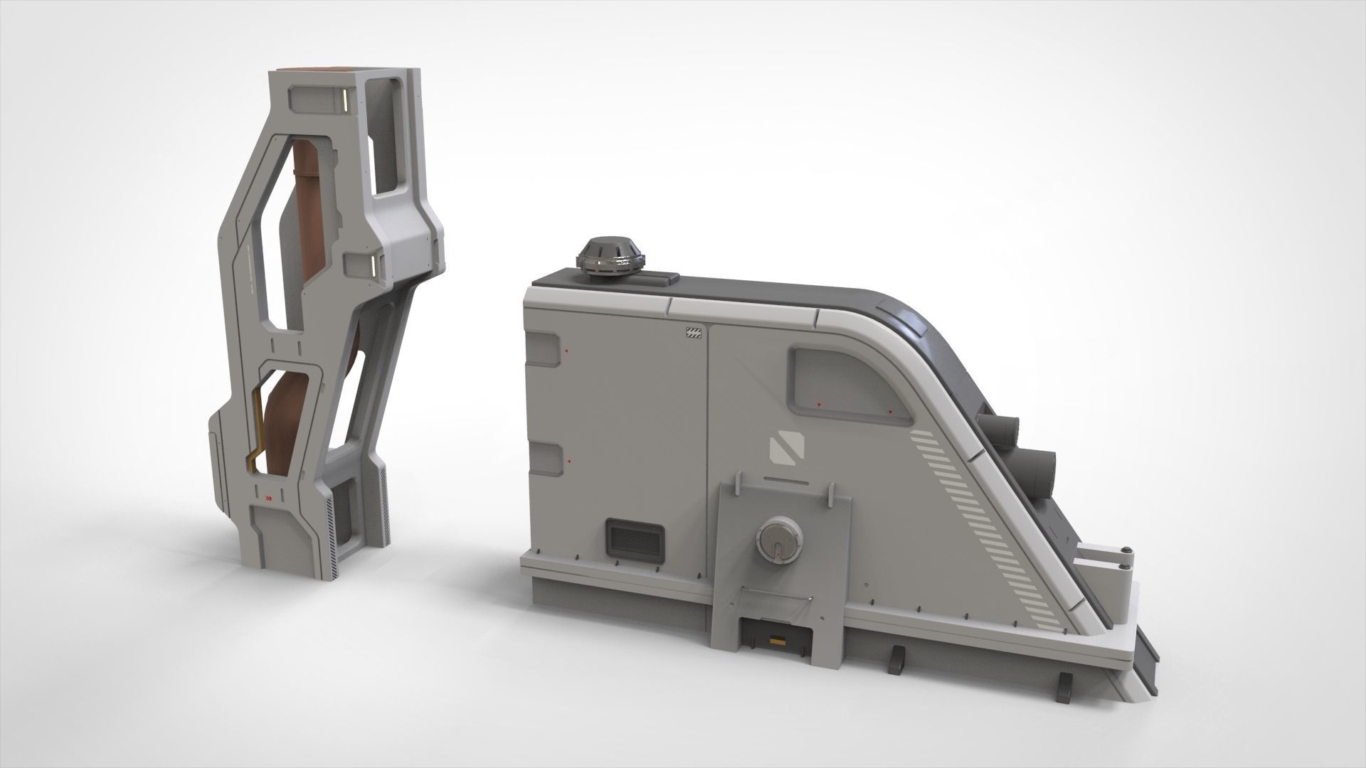 sci-fi Architecture kitbash 34 3D model_10