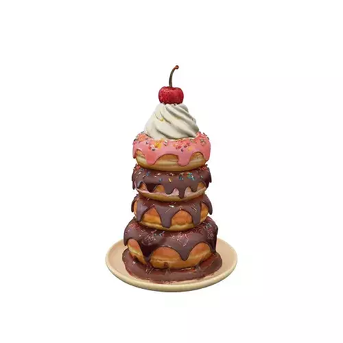 Decadent Delight food 3D model 7