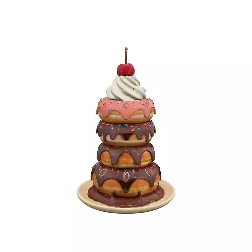 Decadent Delight food 3D model 6