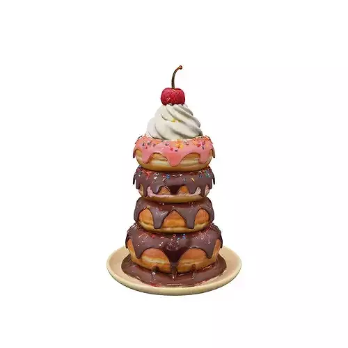 Decadent Delight food 3D model 2