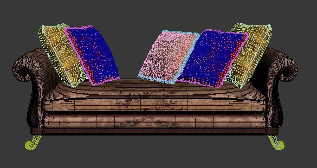Royal Sofa With Pillows 3D model_9