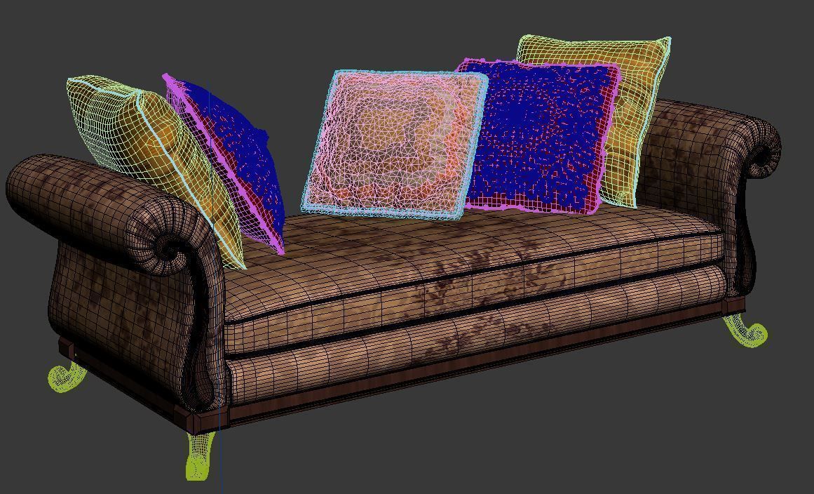 Royal Sofa With Pillows 3D model_8