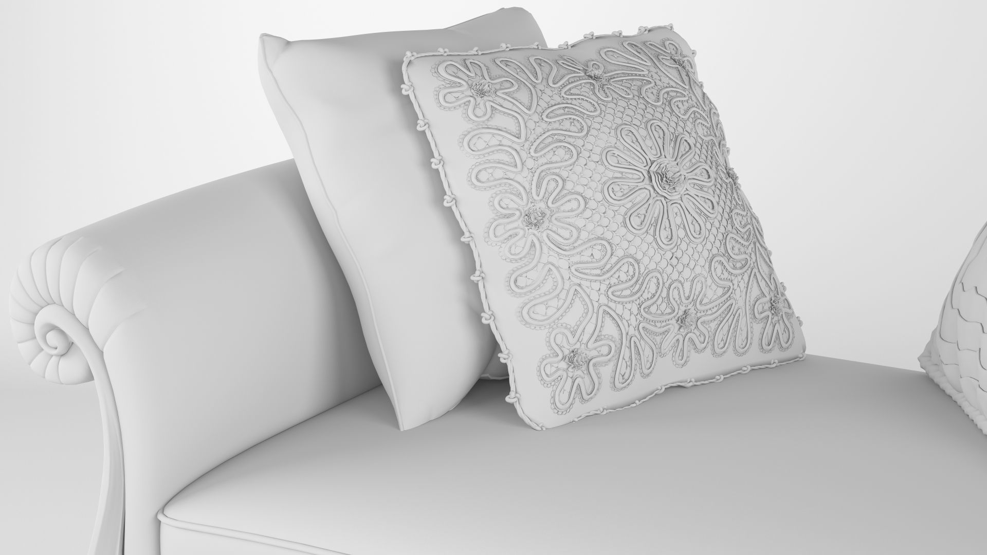 Royal Sofa With Pillows 3D model_7