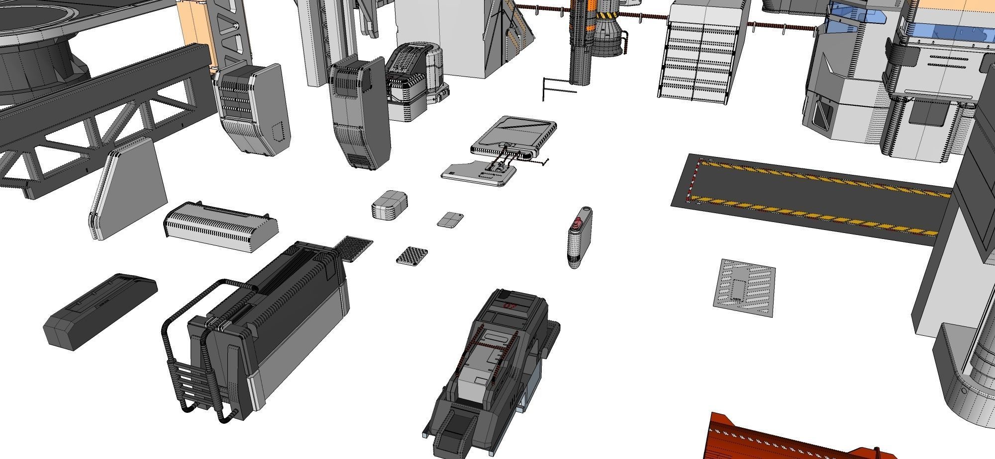 Sci-Fi architecture Elements collection 3 3D model_111