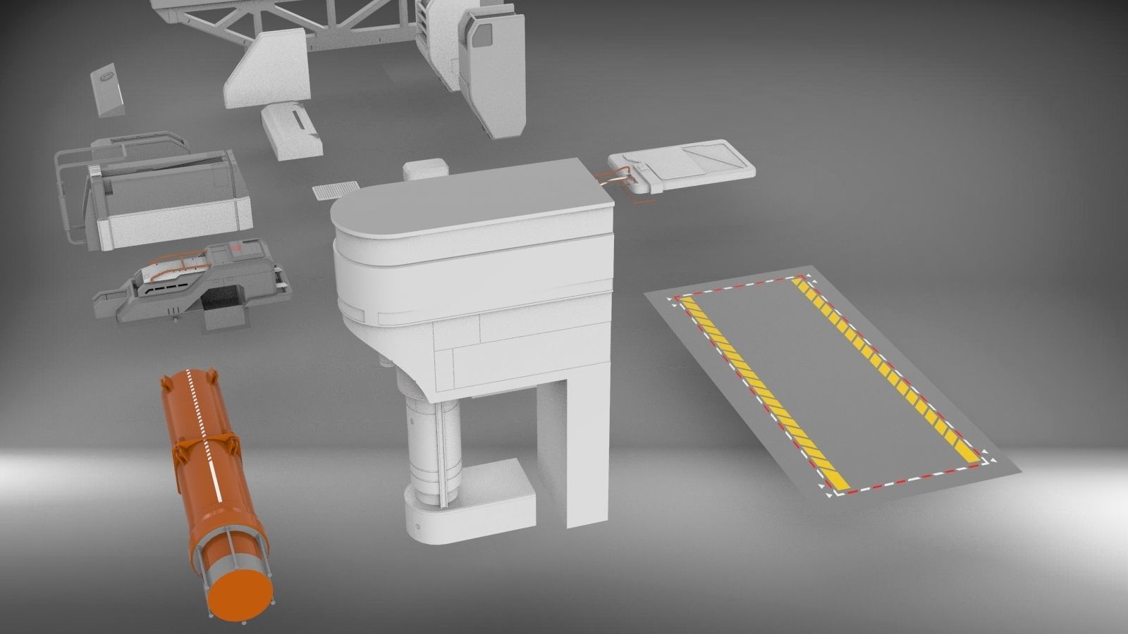 Sci-Fi architecture Elements collection 3 3D model_97