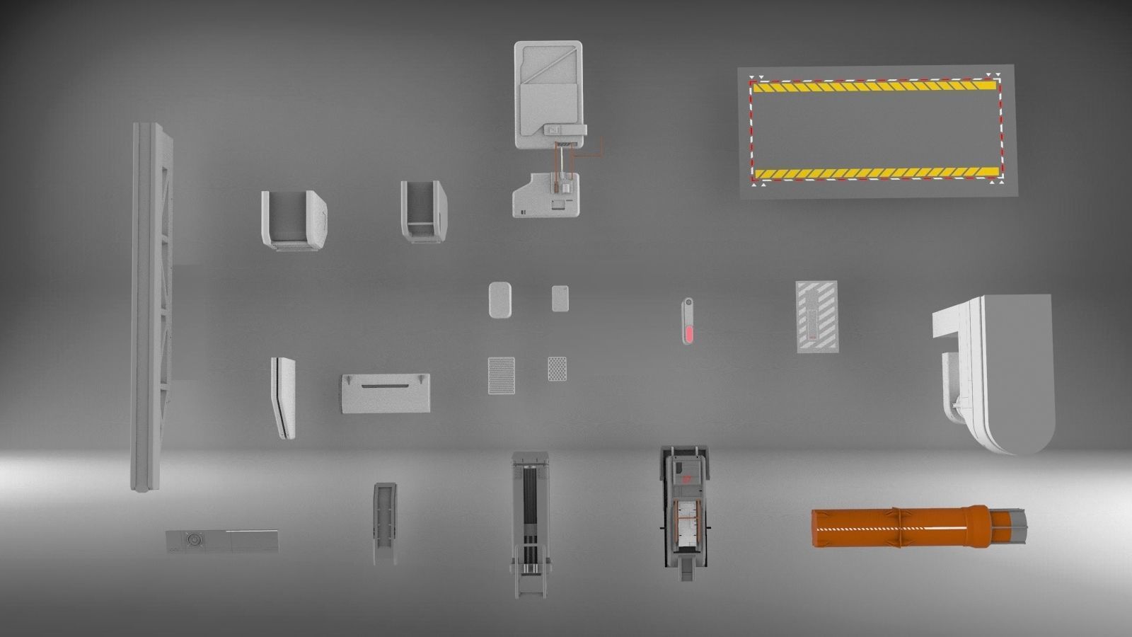 Sci-Fi architecture Elements collection 3 3D model_93