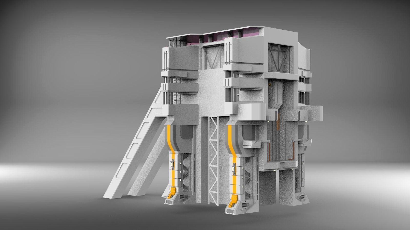 Sci-Fi architecture Elements collection 3 3D model_50