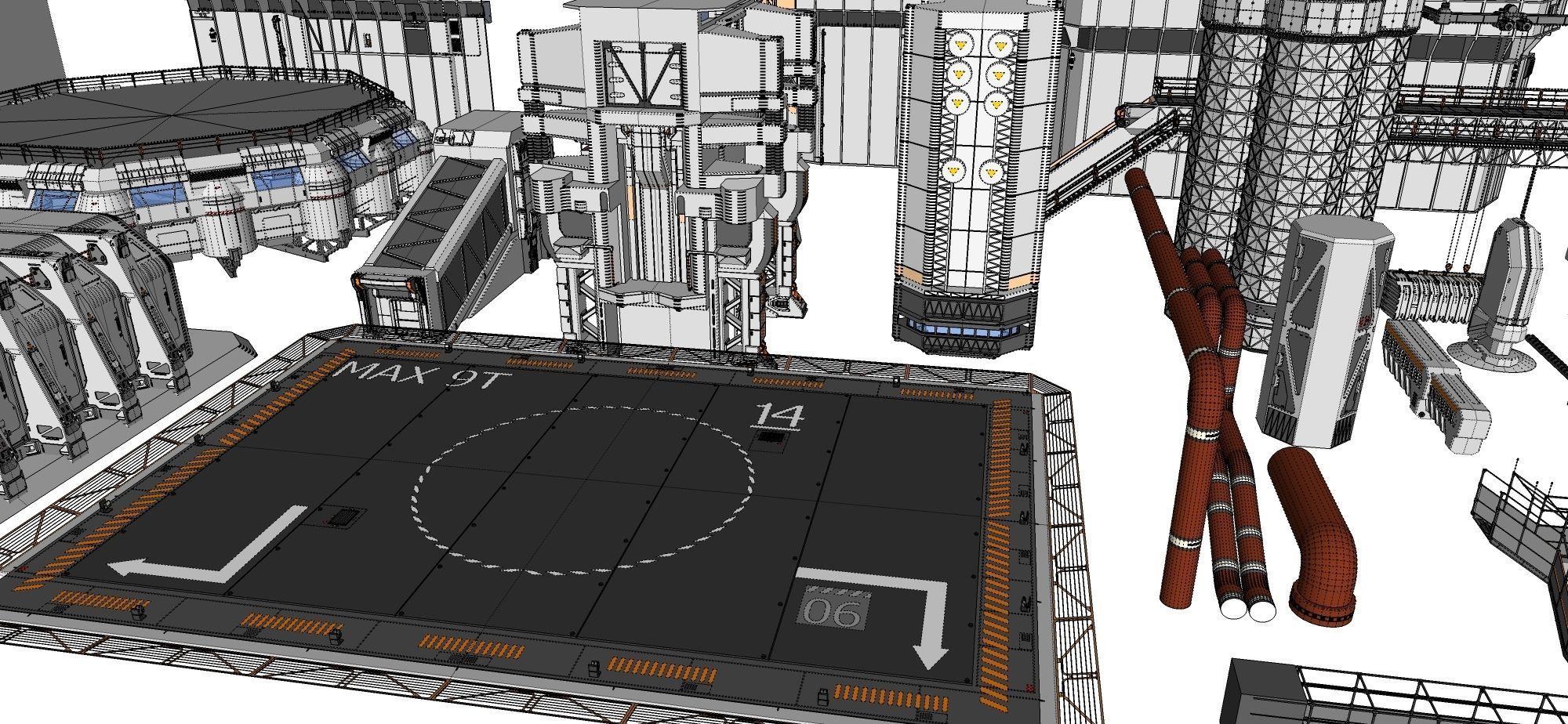 Sci-Fi architecture Elements collection 3 3D model_107