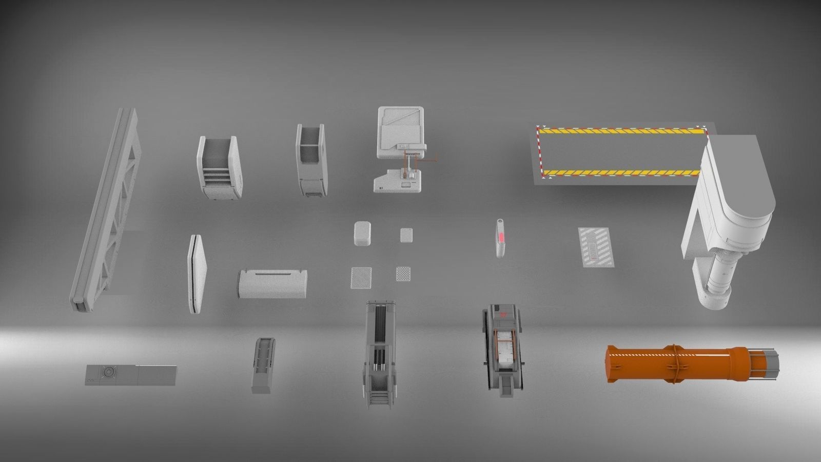 Sci-Fi architecture Elements collection 3 3D model_92