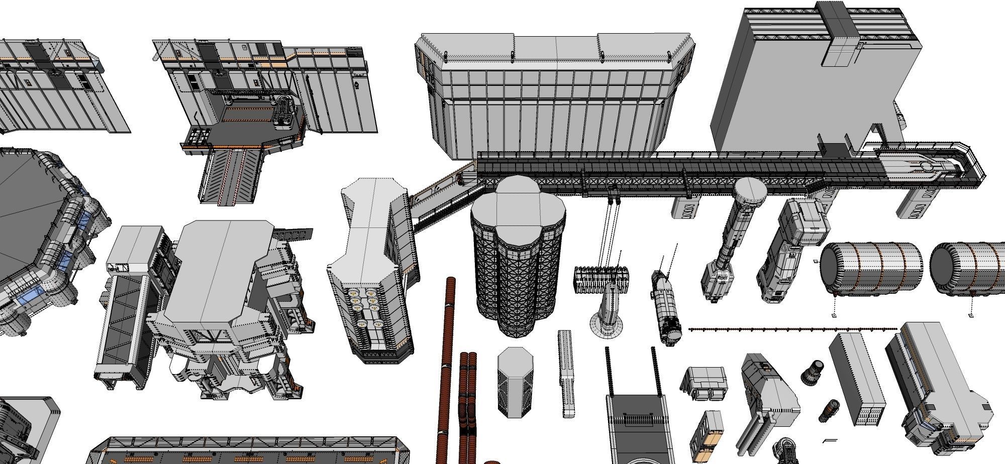 Sci-Fi architecture Elements collection 3 3D model_104