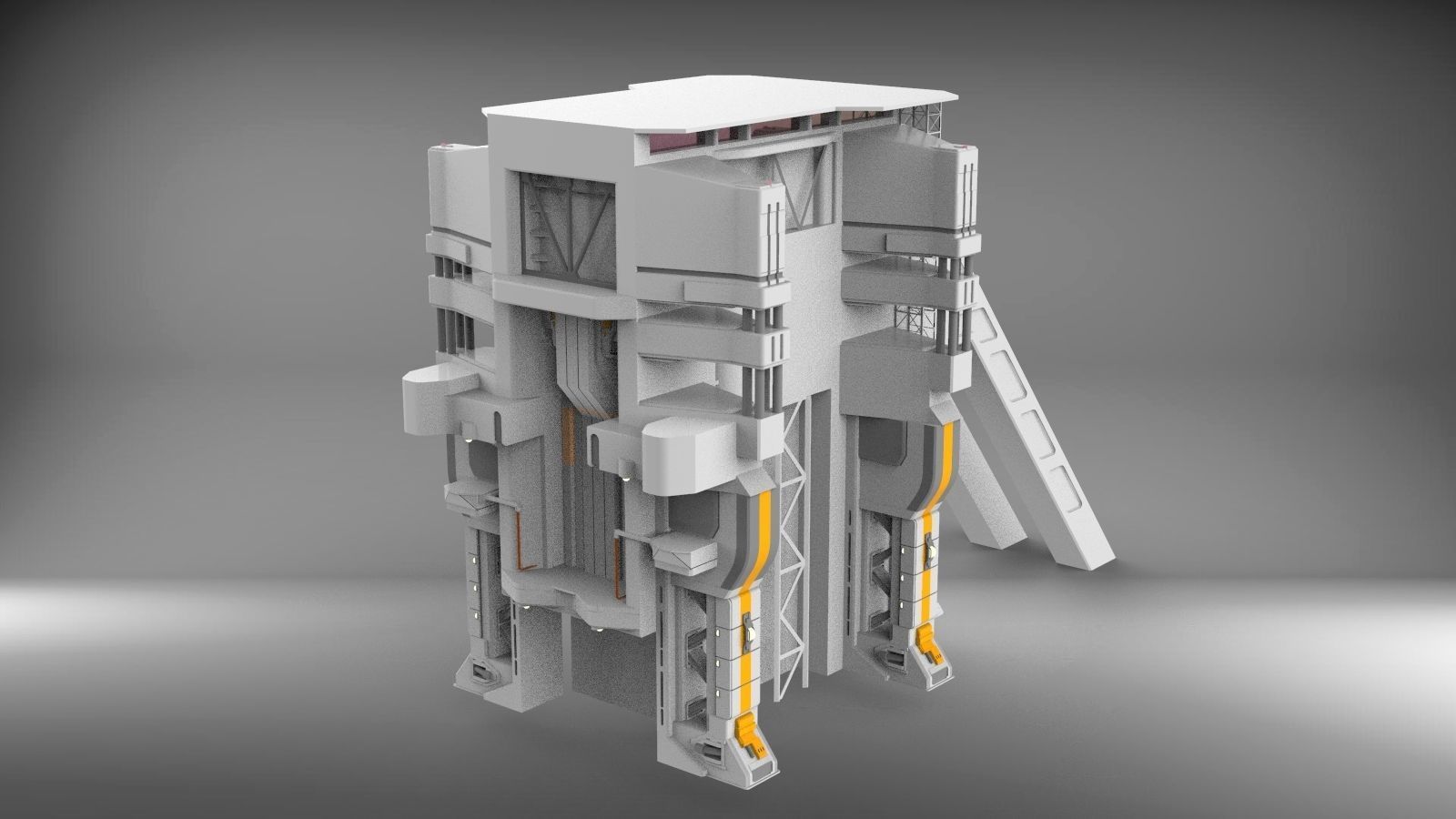 Sci-Fi architecture Elements collection 3 3D model_46