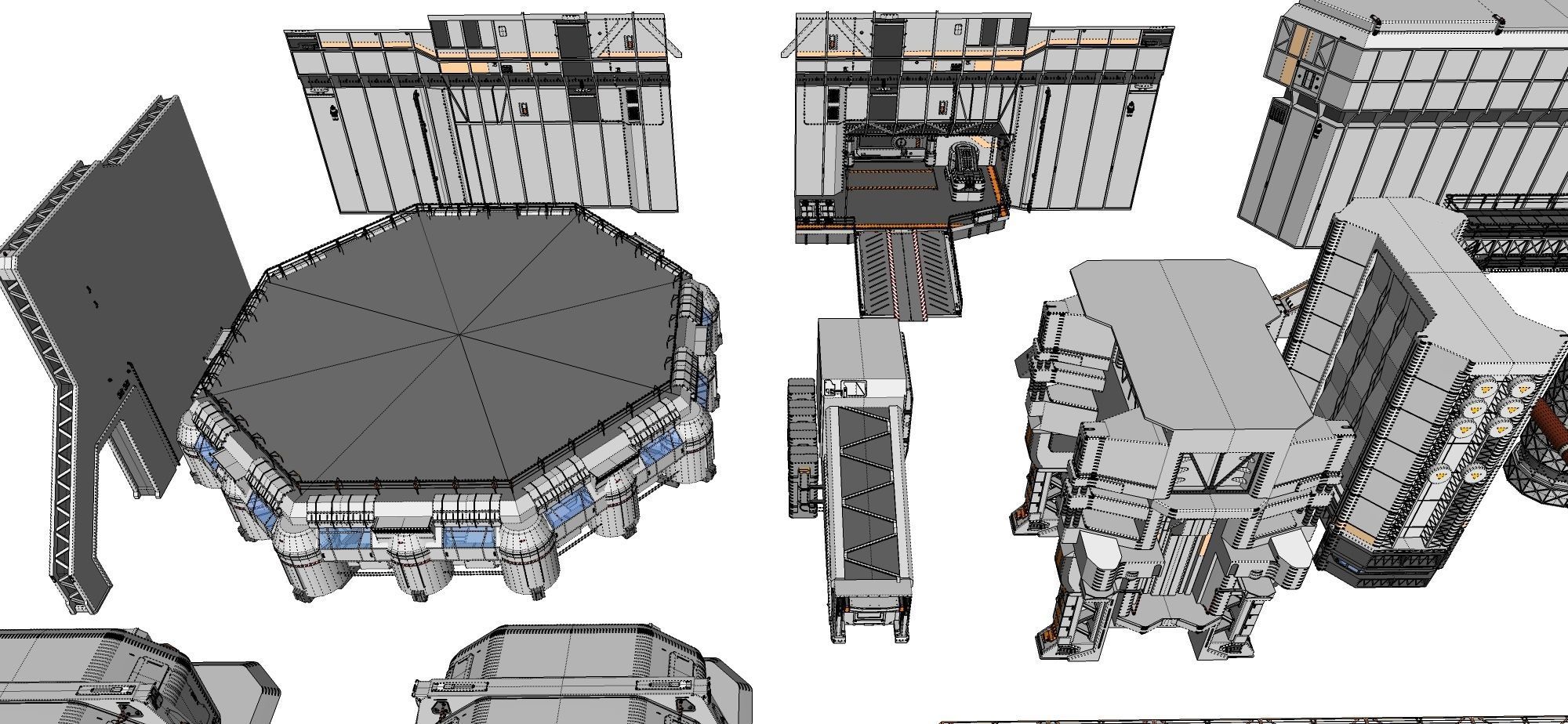 Sci-Fi architecture Elements collection 3 3D model_101
