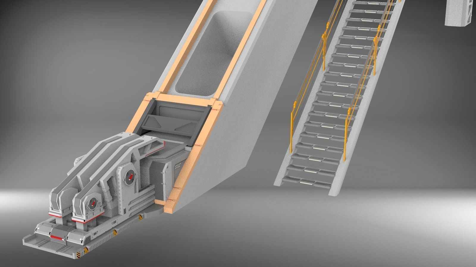 Sci-Fi architecture Elements collection 3 3D model_9