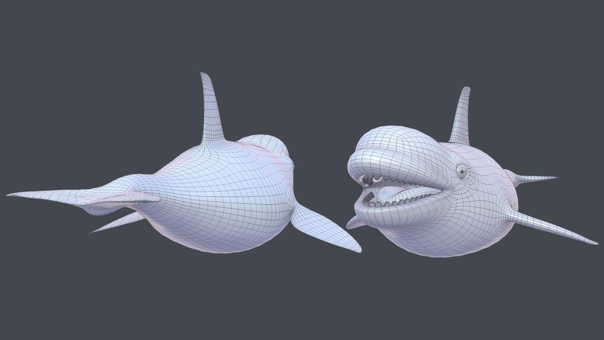 Cartoon Killer Whale Low-poly 3D model_4