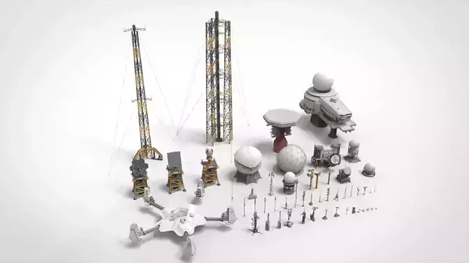 Sci-Fi antenna collection 1 3D model