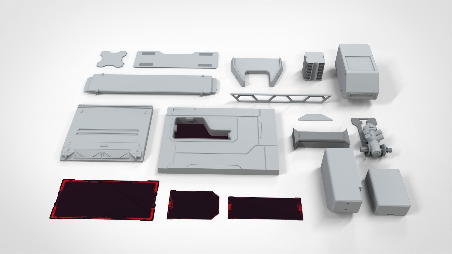 Sci-Fi architecture Elements collection 23 3D model_12