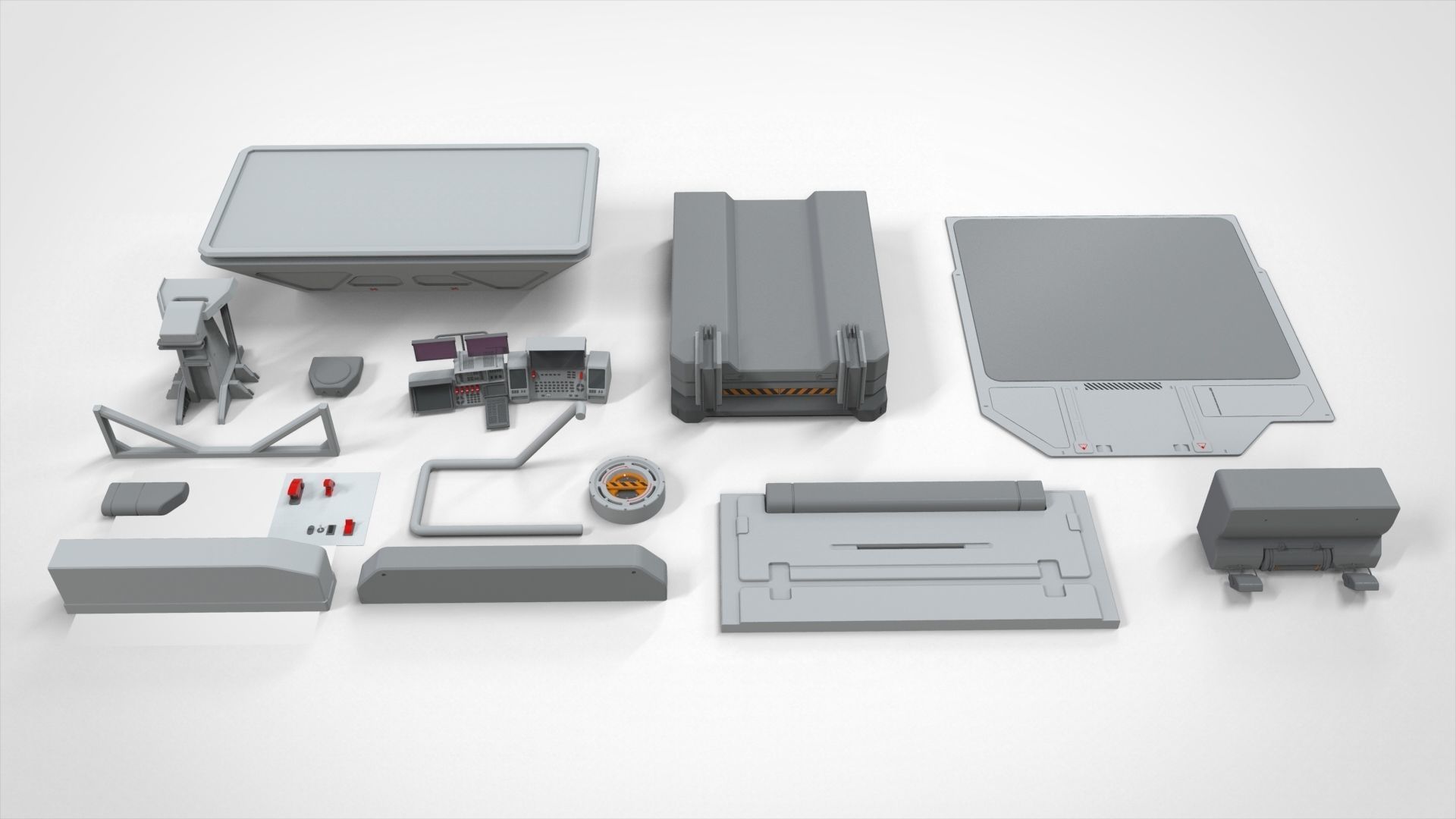 Sci-Fi architecture Elements collection 23 3D model_7