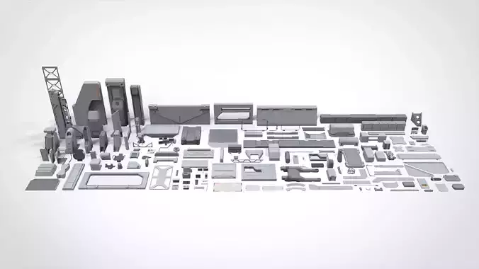 Sci-Fi architecture Elements collection 23 3D model