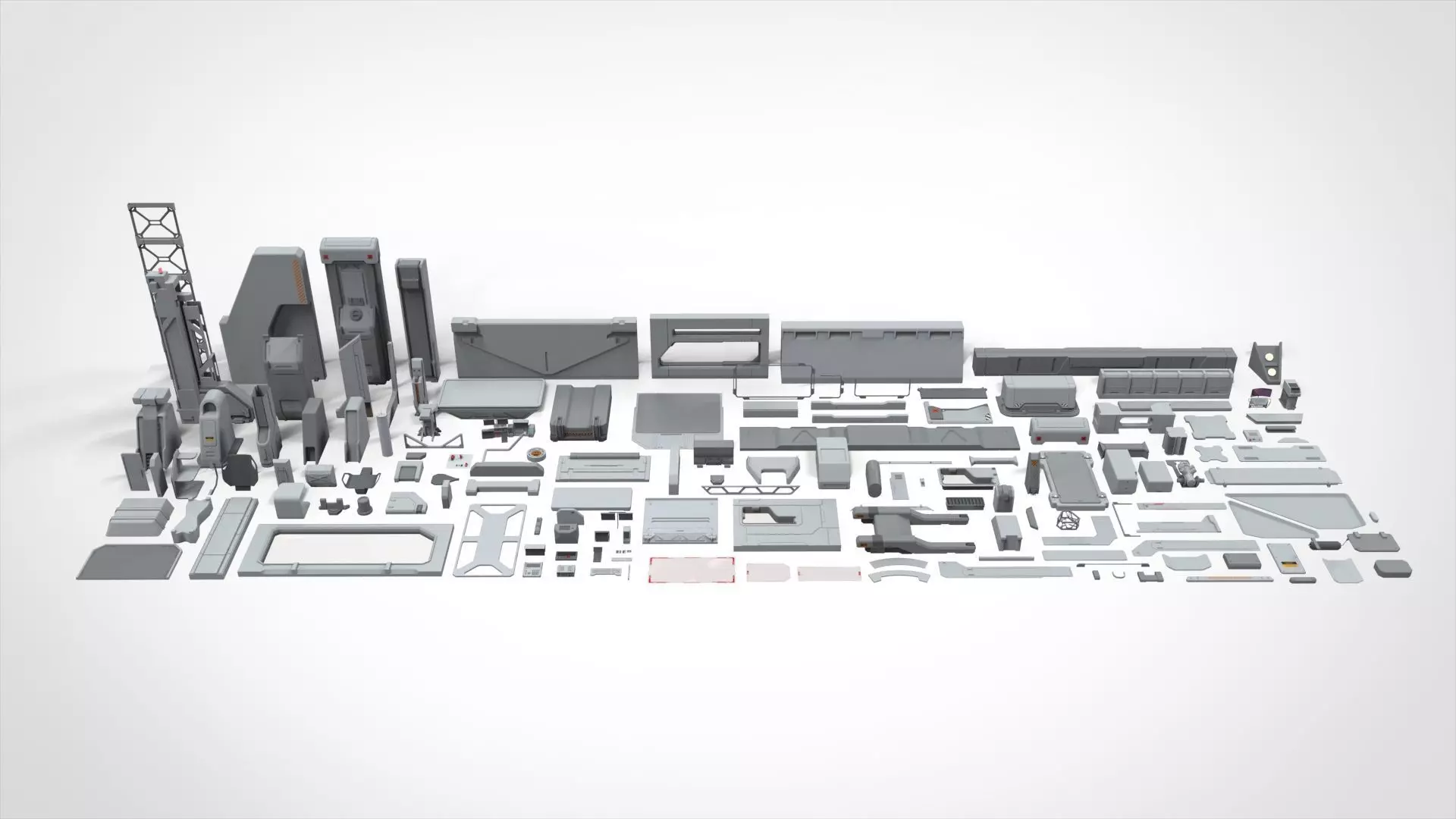Sci-Fi architecture Elements collection 23 3D model_0