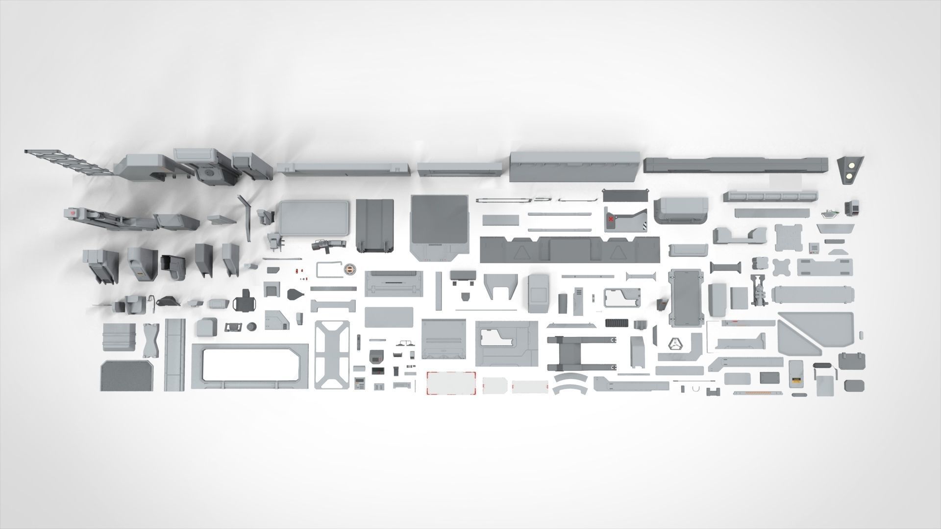 Sci-Fi architecture Elements collection 23 3D model_1