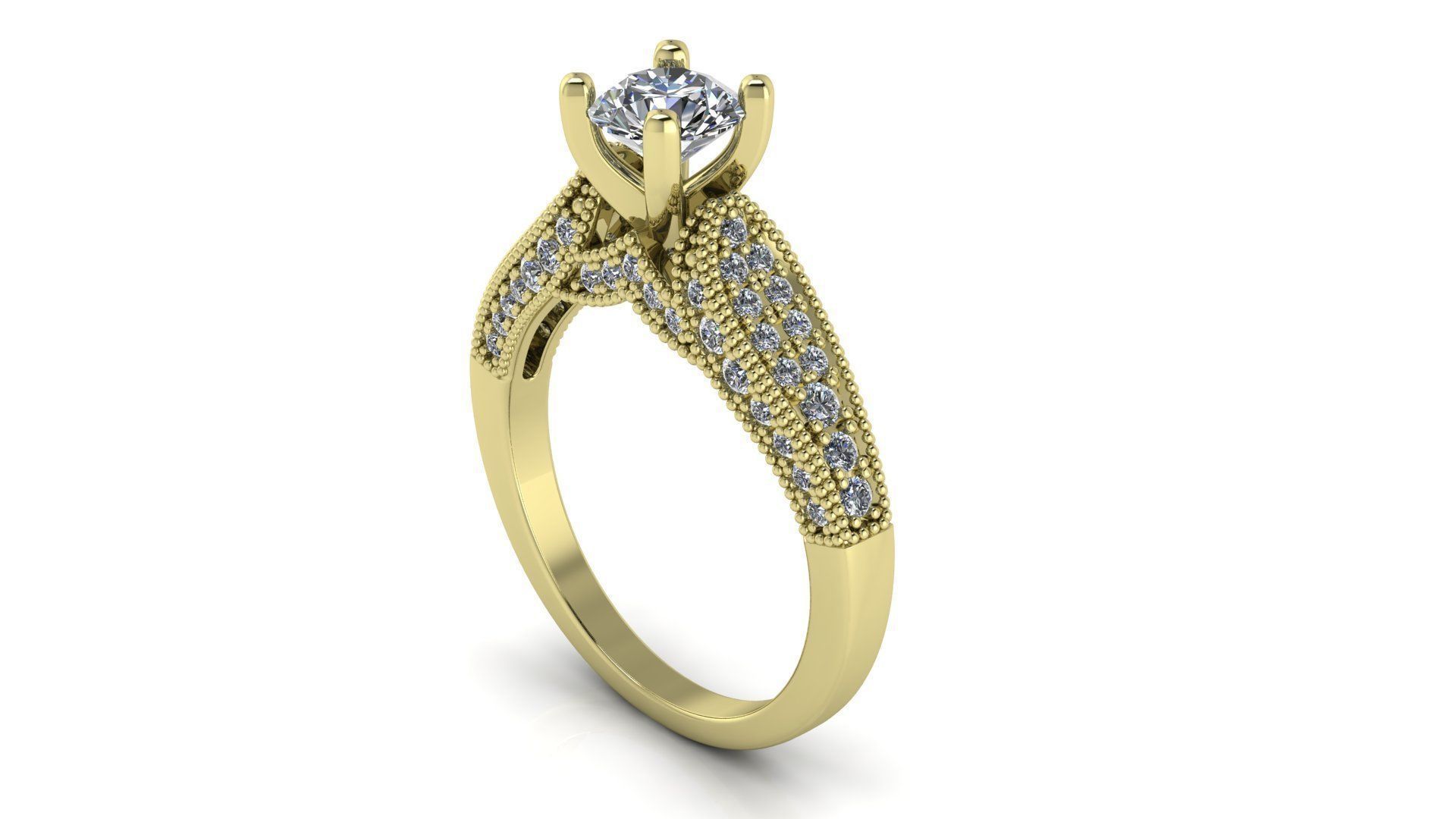 Unique Diamond Engagement Ring 165 3D print model_8