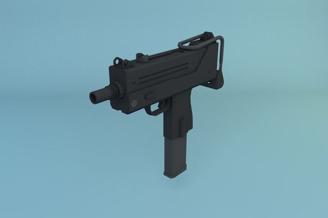 Low Poly Ingram MAC-10 Low-poly 3D model