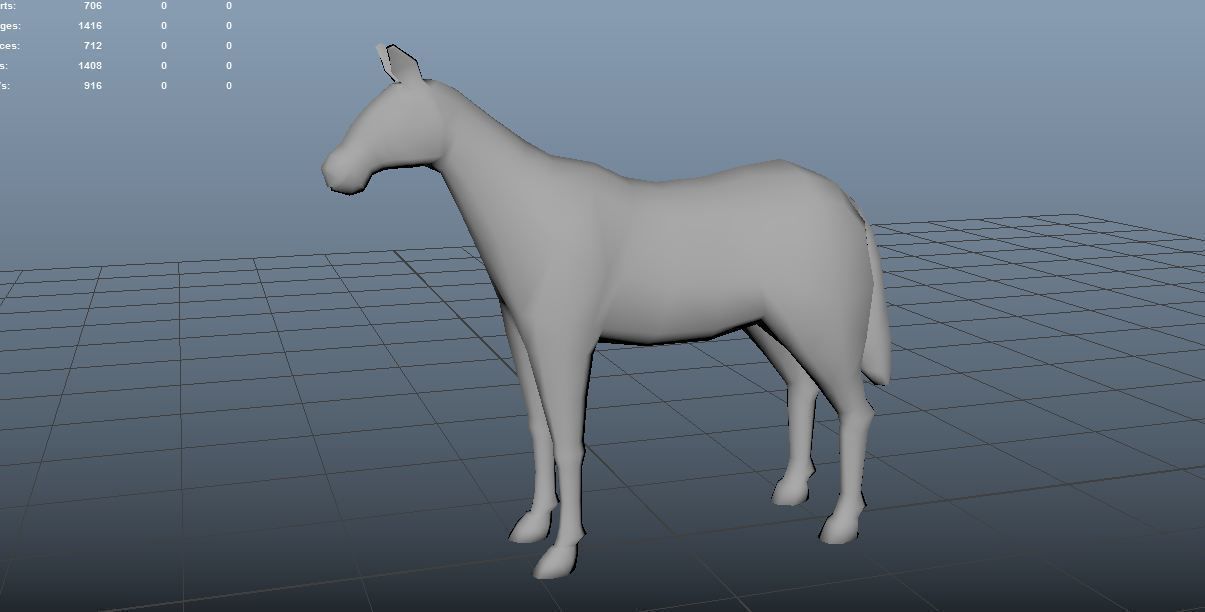 low poly horse cow Free low-poly 3D model_1