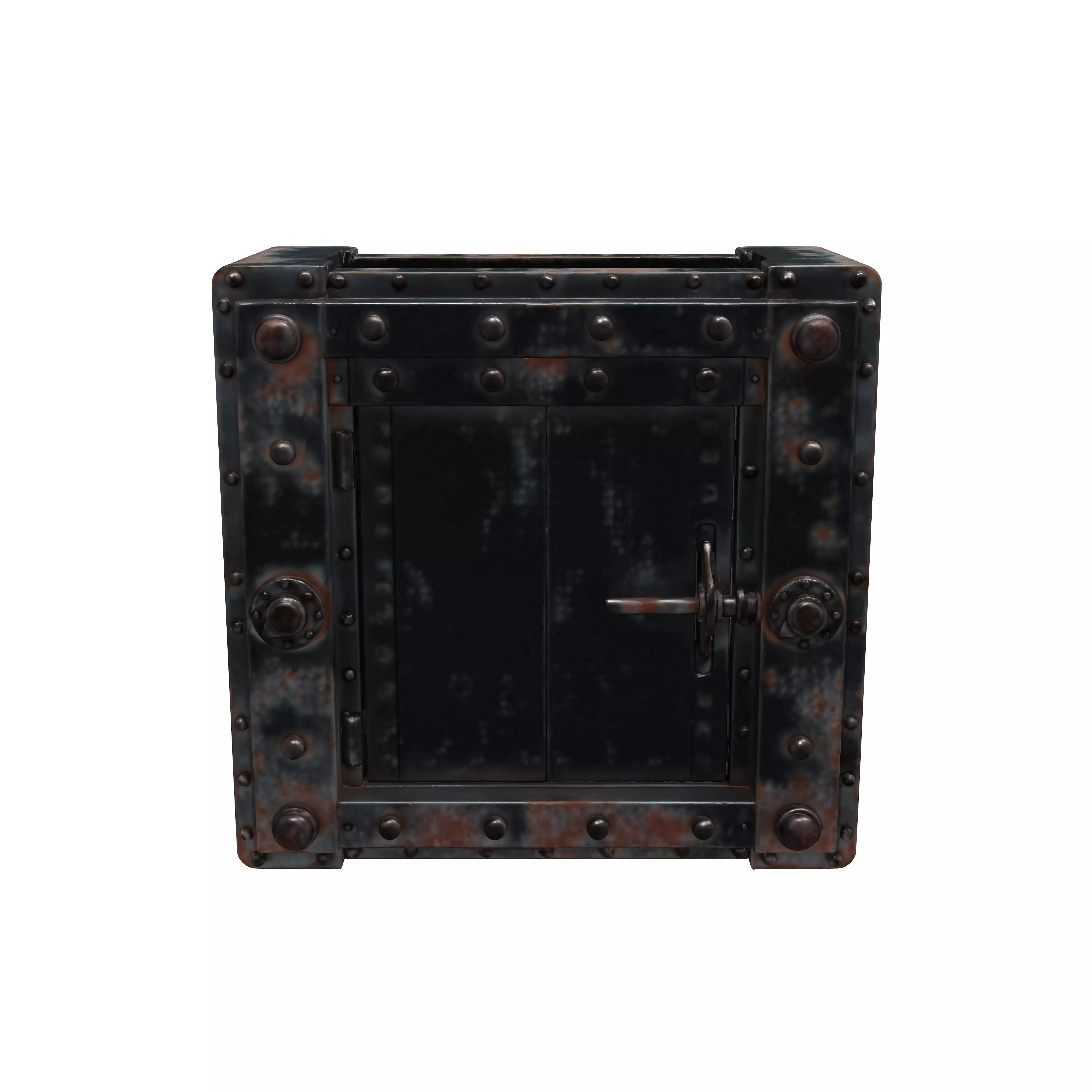 Industrial bunker bulkhead door heavy reinforced steel rectang 3D model