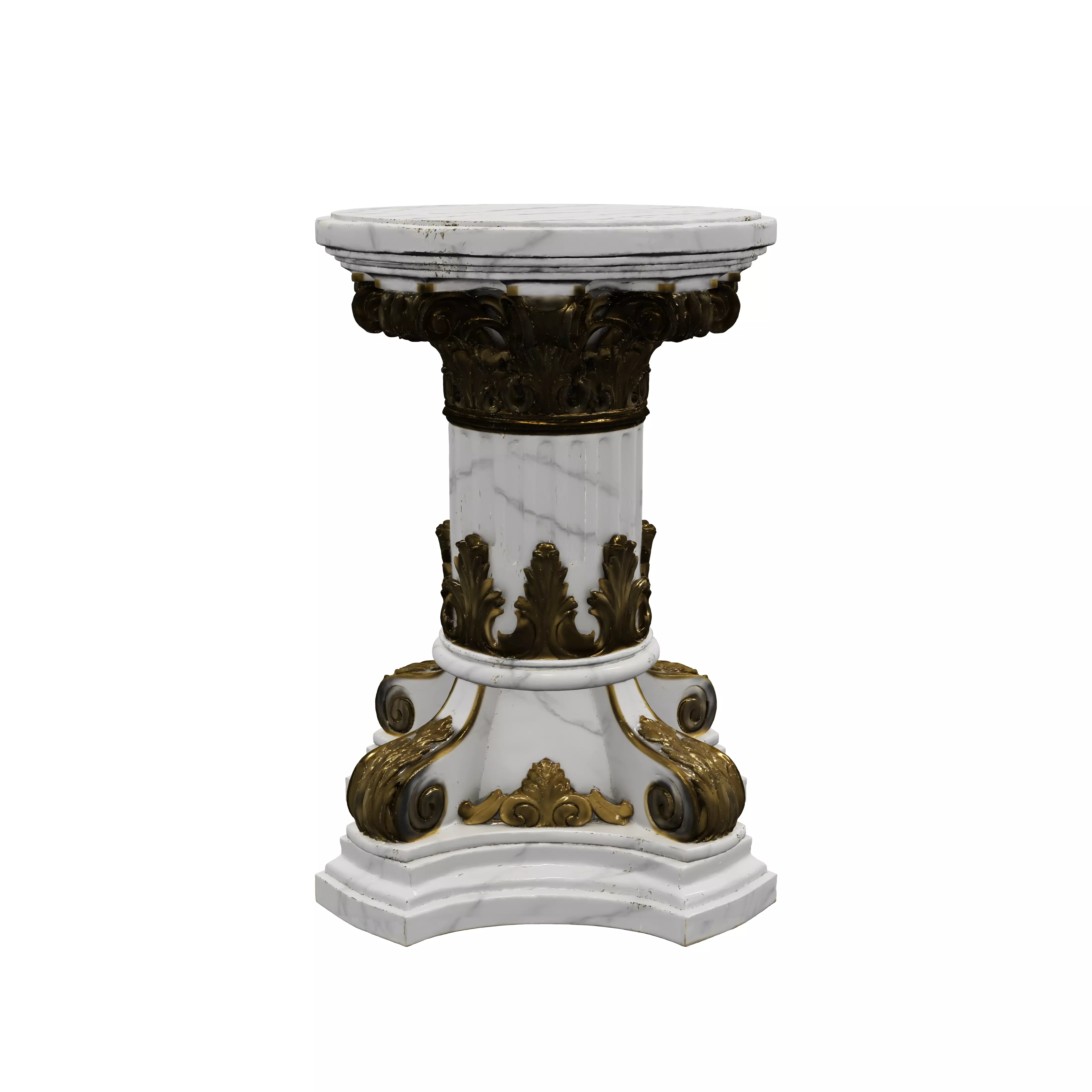 A luxurious classical pedestal crafted from polished white mar 3D model