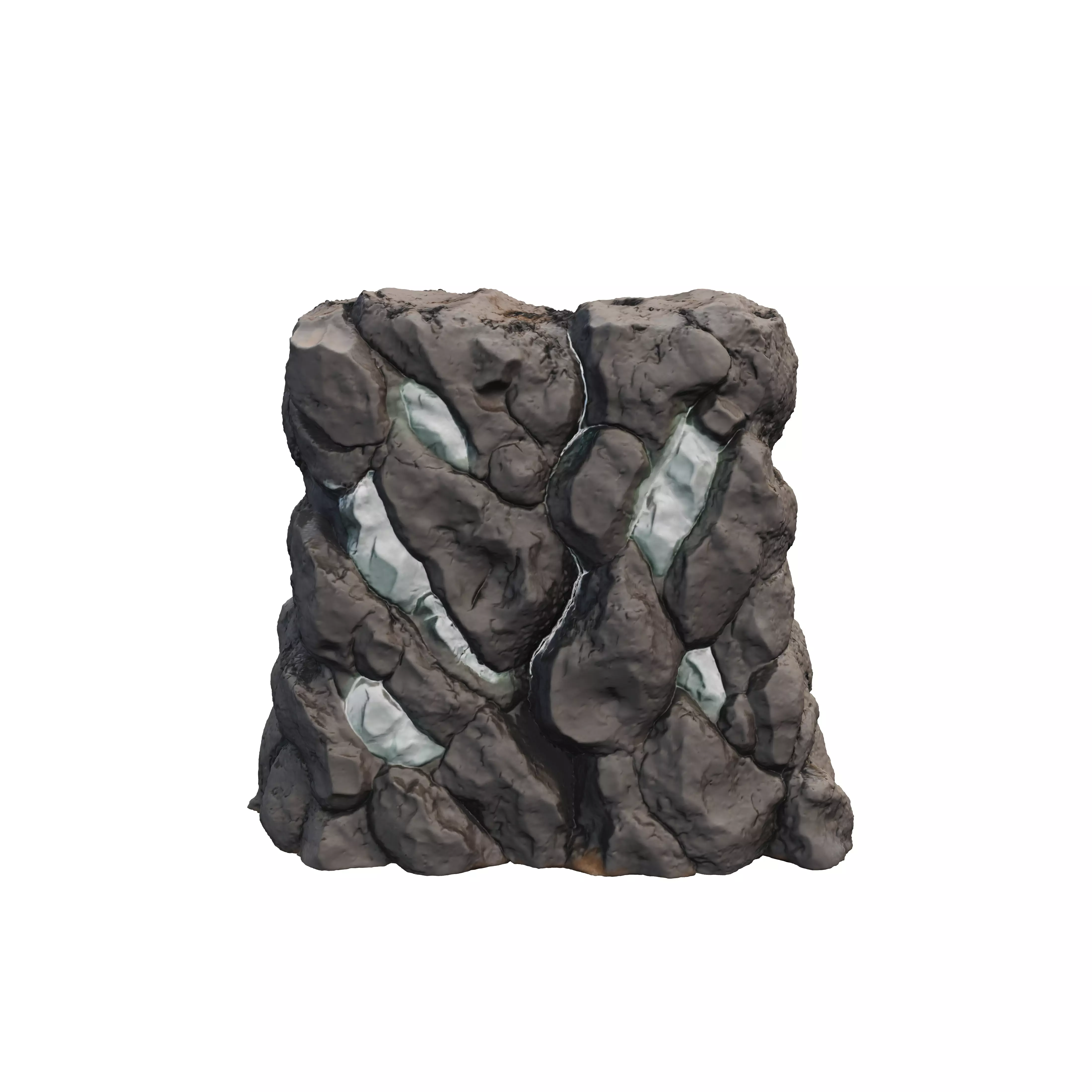 A massive ancient slag wall blocking a mountain passage made o 3D model