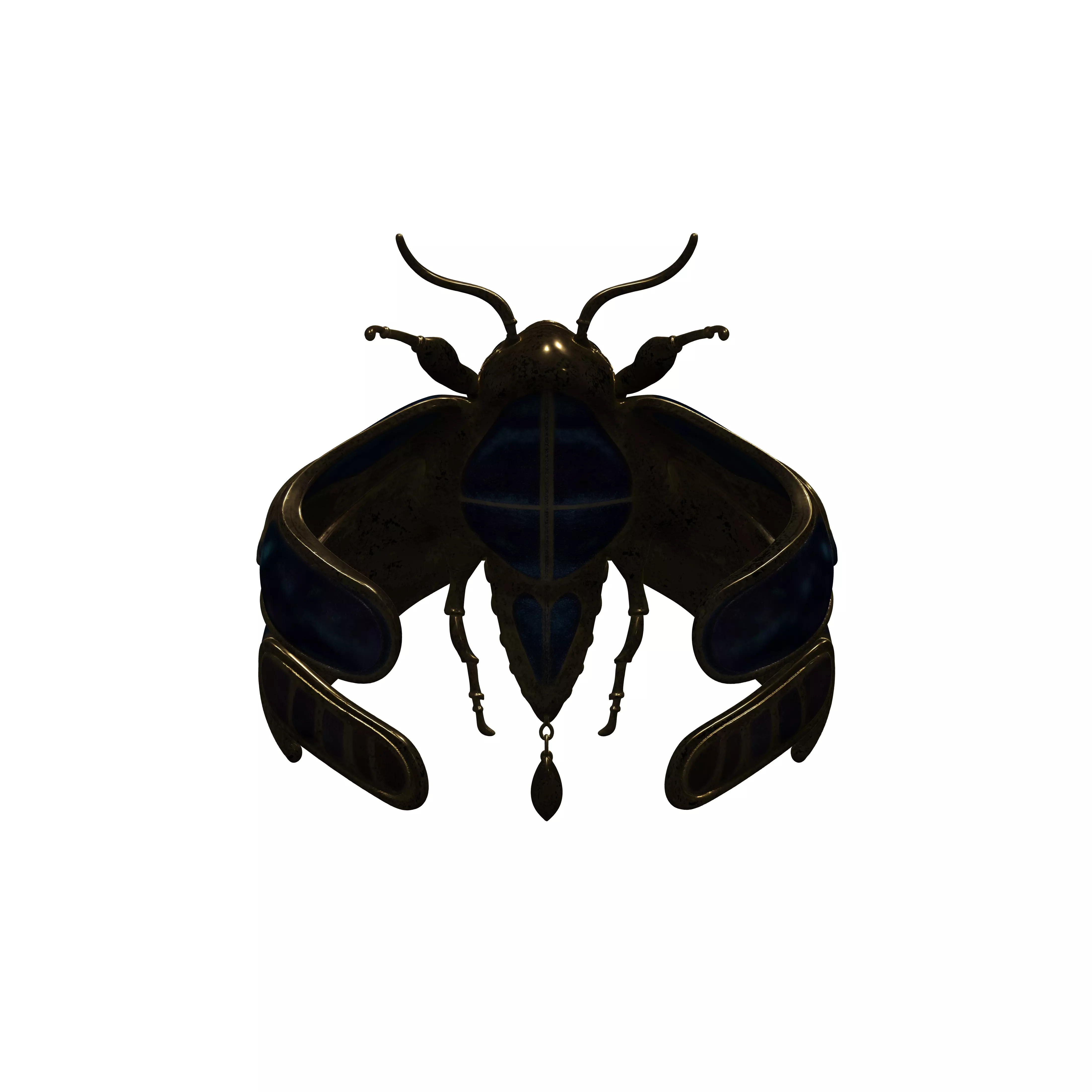 Golden Azure Moth Cuff 3D model