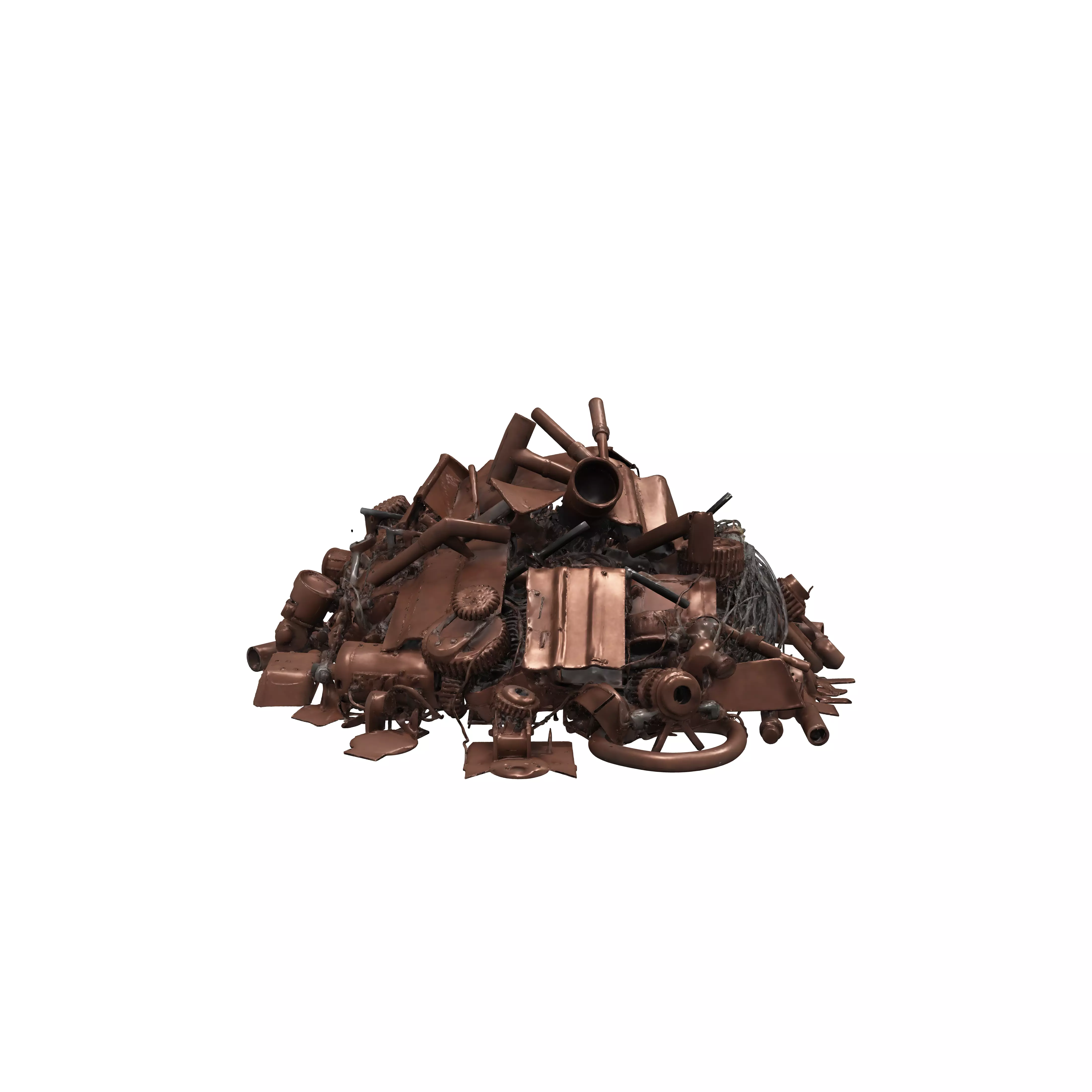 A pile of scrap metal game asset Rusted and broken metal piece 3D model