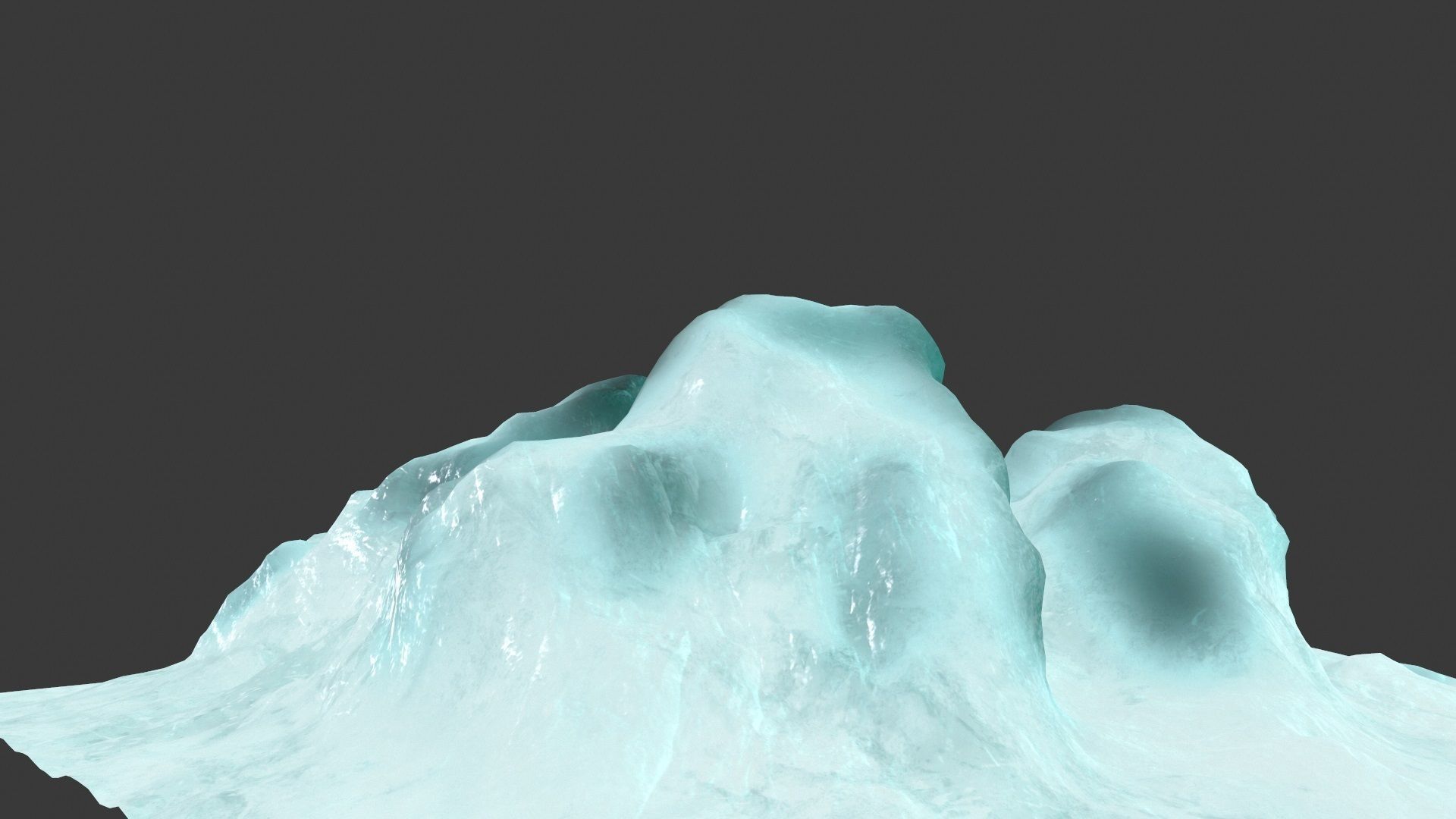 ice rock Low-poly 3D model_4
