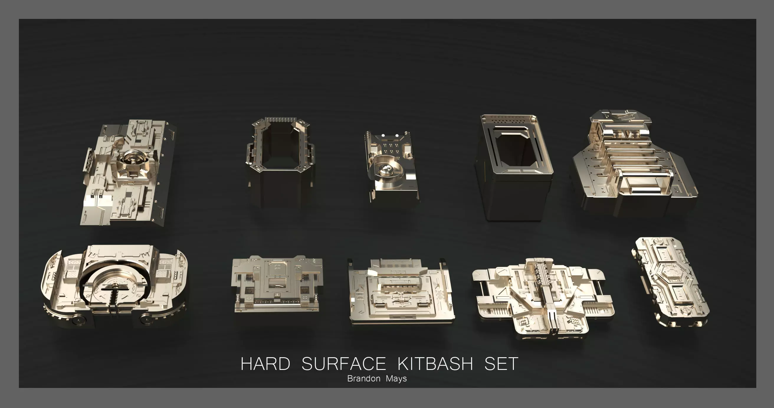 Hard Surface Kitbash Set- Boxes 3D model | CGTrader
