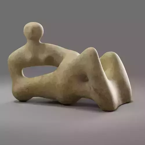 Henry Moore Recumbent Figure Low-poly 3D model
