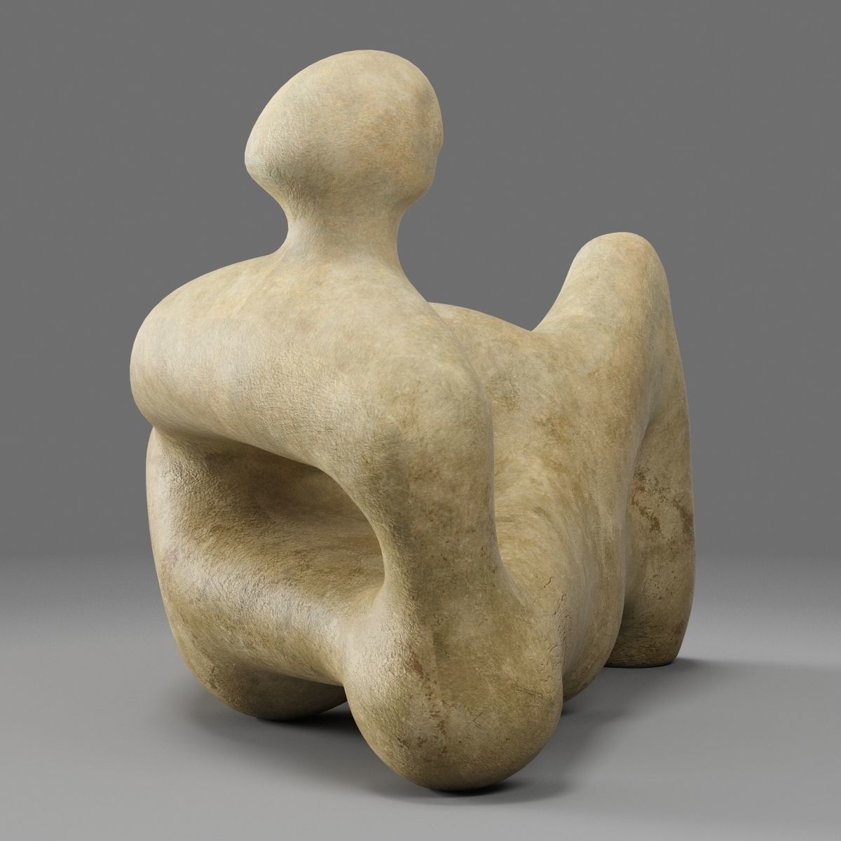 Henry Moore Recumbent Figure Low-poly 3D model_3