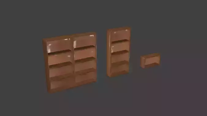 Shelf Lowpoly set of bookshelves Free low-poly 3D model