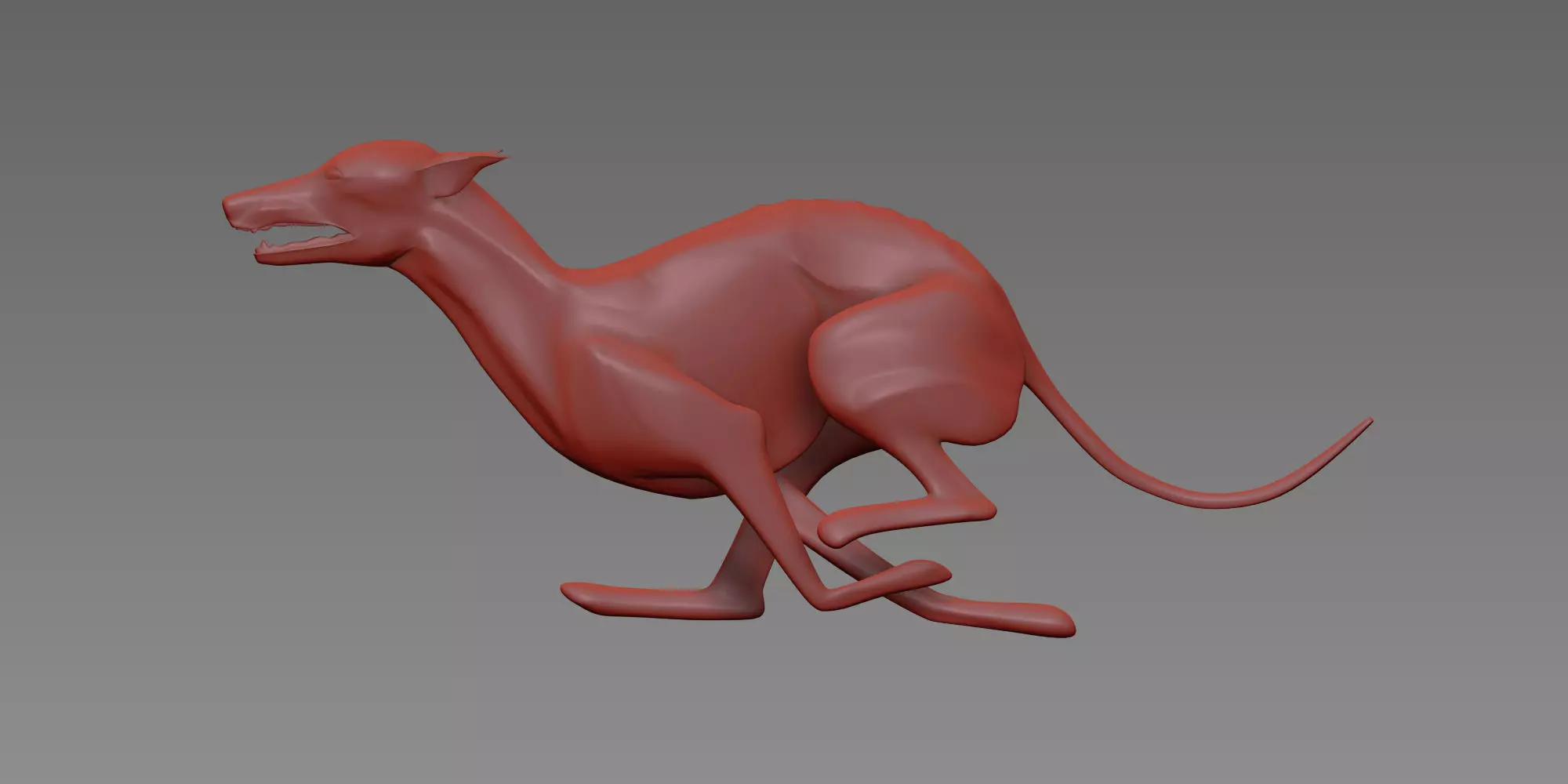 Running Whippet statue 3D print model_0