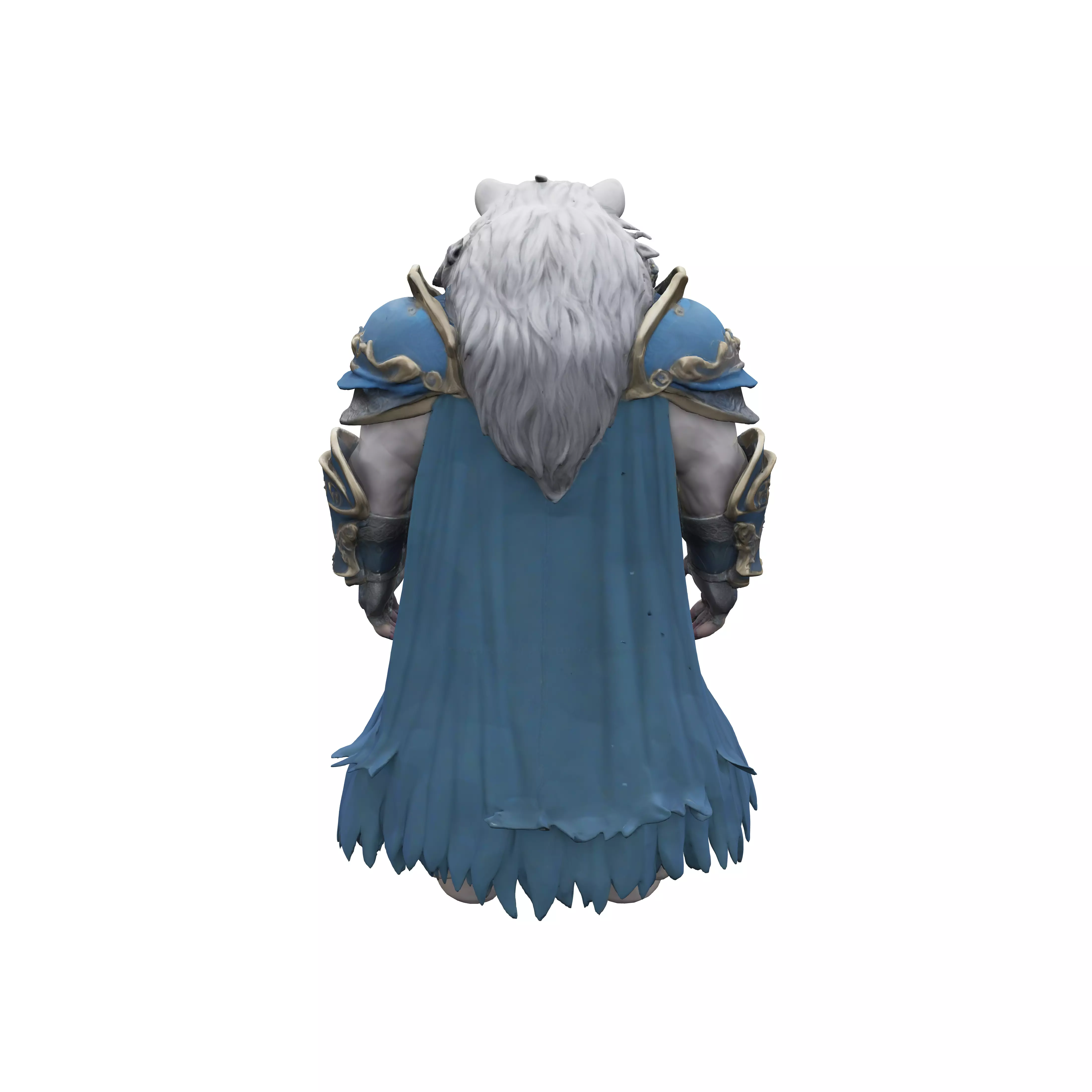 Elven Kings bear Flowing silver Hair Beautiful fierce face Blu 3D model