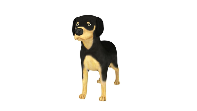 Rottweiler cartoon dog 3D model