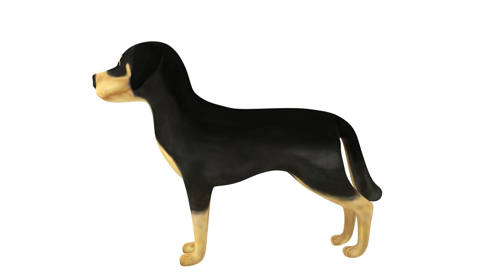 Rottweiler cartoon dog 3D model_2